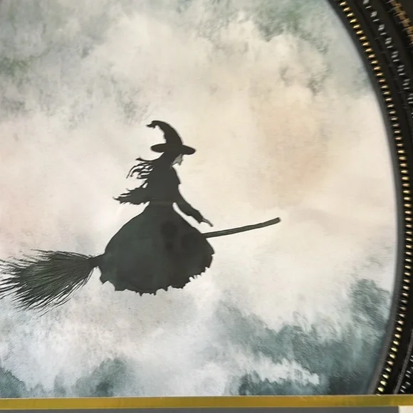 Marmont Hill Witch on Broom Framed Art HALLOWEEN Decor Black Gold 11x14